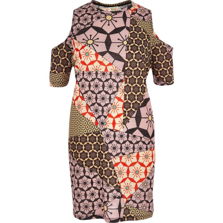 River Island Womens Print Cold Shoulder Dress