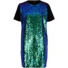 River Island Womens Sequin Oversized T-shirt Dress
