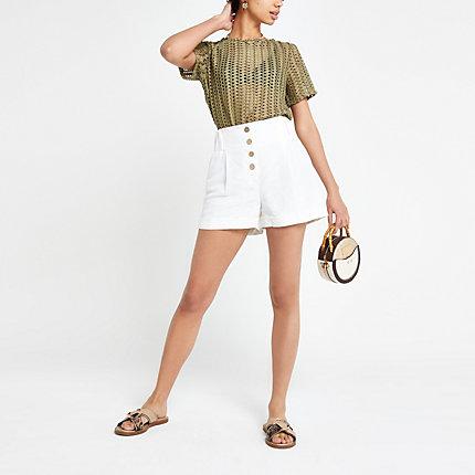 River Island Womens Crochet Loose Fit T-shirt