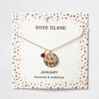 River Island Womens Gem January Birthstone Necklace