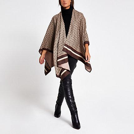 River Island Womens Ri Monogram Print Cape