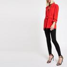 River Island Womens Ruched Sleeve Tie Waist Blazer