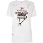 River Island Womens White Hills Print Distressed Boyfriend Tee