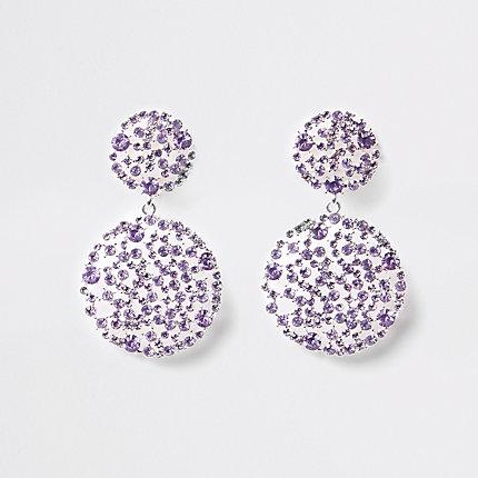 River Island Womens Rhinestone Clip On Drop Earrings