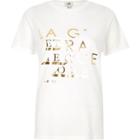 River Island Womens White 'la Grace' Foil Print Fitted T-shirt