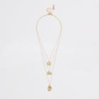 River Island Womens Gold Colour Textured Layered Necklace