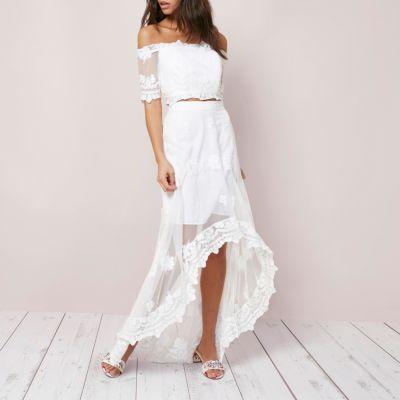 River Island Womens Lace High-low Hem Maxi Skirt