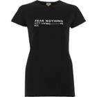 River Island Womens 'fear Nothing' Print Fitted T-shirt