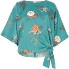 River Island Womens Floral Print Tie Knot Top