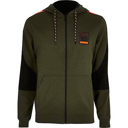 Mens Jack And Jones Blocked Zip Hoodie
