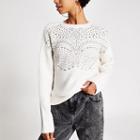 River Island Womens Diamante Embellished Knitted Jumper