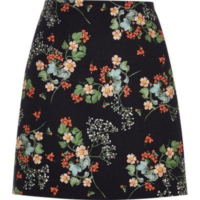 River Island Womens Floral Print A-line Mini Skirt