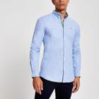 River Island Mens Embroidered Muscle Fit Oxford Shirt