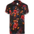 River Island Mens Floral Fish Short Sleeve Revere Shirt