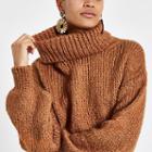 River Island Womens Roll Neck Long Sleeve Knit Sweater