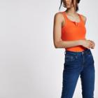 River Island Womens Rib Notch Front Tank