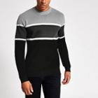 River Island Mens Colour Blocked Knitted Slim Fit Jumper