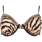 River Island Womens Plus Tiger Print Plunge Bikini Top