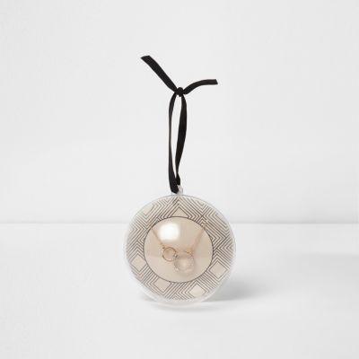 River Island Womens Gold Tone Double Circle Bauble Necklace