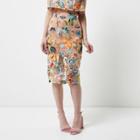 River Island Womens Petite Floral Embroidered Midi Skirt