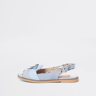 River Island Womens Snake Trim Sling Back Loafers
