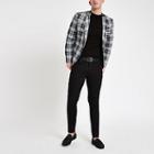 River Island Mens Plaid Check Skinny Fit Blazer