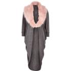 River Island Womens Drape Faux Fur Collar Cardigan