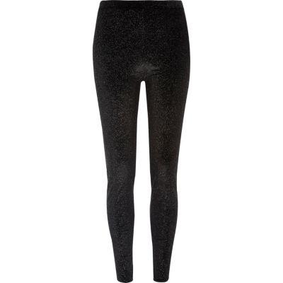 River Island Womens Glitter Velvet Leggings