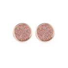 River Island Womens Rose Gold Tone Glitter Stud Earrings