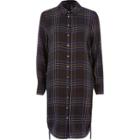 River Island Womens Check Ruched Side Shirt Dress