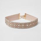 River Island Womens Gold Tone Heatseal Rhinestone Choker