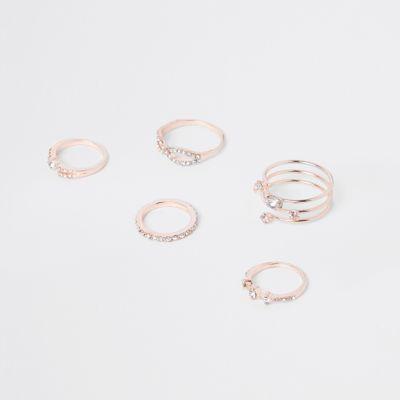 River Island Womens Gold Tone Finger Top Multipack