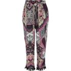 River Island Womens Patchwork Print Tapered Trousers