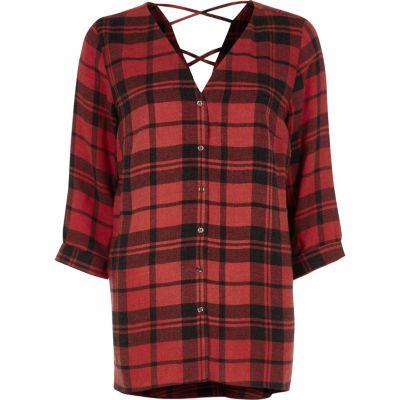 River Island Womens Check Cross Back Shirt