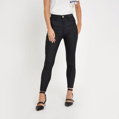 River Island Womens Petite Harper Super Skinny Coated Jeans