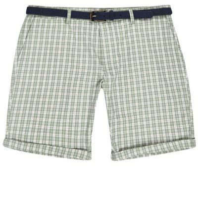 River Island Mens Checked Belted Shorts
