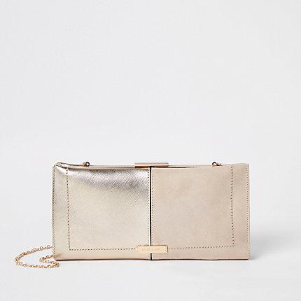 River Island Womens Metallic Clip Top Clutch Bag