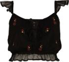 River Island Womens Floral Embroidered Frill Crop Top