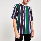 River Island Mens White Prolific Stripe Oversized T-shirt