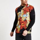 River Island Mens Dragon Print Revere Shirt