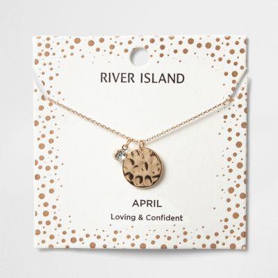 River Island Womens Silver Gem April Birthstone Necklace