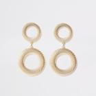 River Island Womens Gold Color Textured Drop Earrings