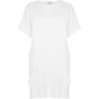 River Island Womens White Frill Side Split Oversized T-shirt