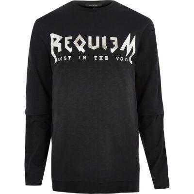 River Island Mens Tour Print Long Sleeve T-shirt