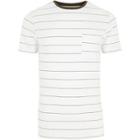 River Island Mens White Muscle Fit Stripe Crew Neck T-shirt