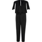 River Island Womens Cape Sleeve Tie Waist Jumpsuit