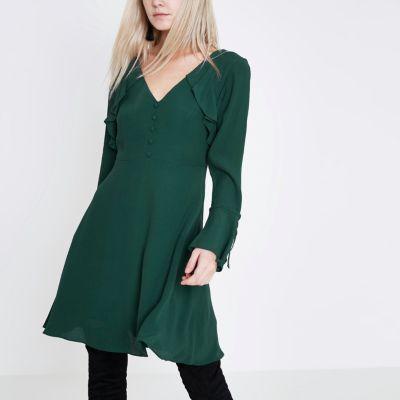 River Island Womens Petite Long Sleeve Tea Dress