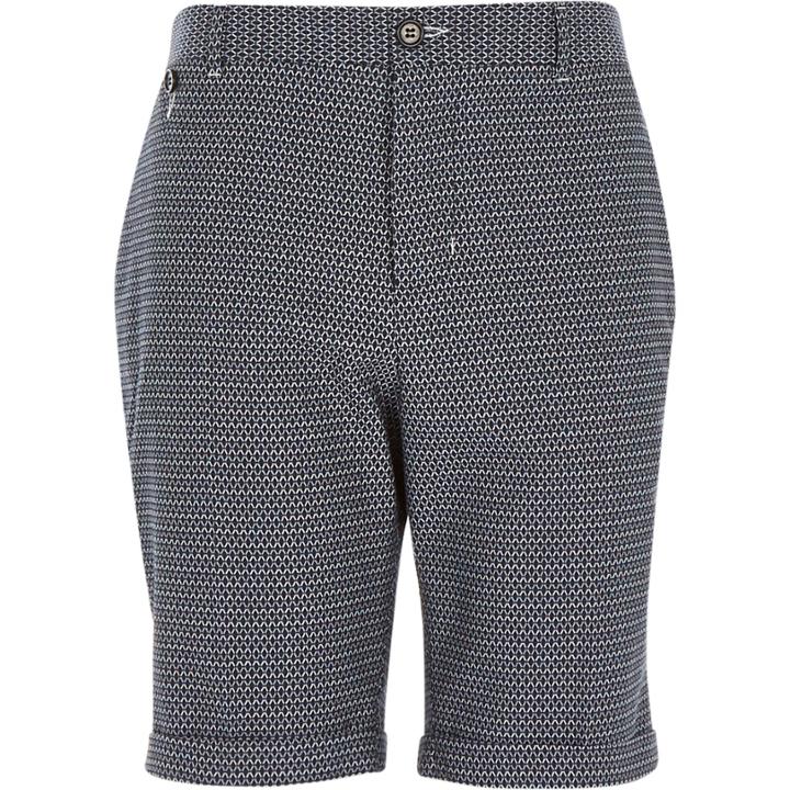 River Island Mensnavy Geo Slim Smart Shorts