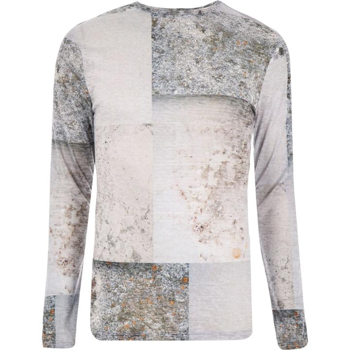 River Island Mensgrey Pavement Print Top