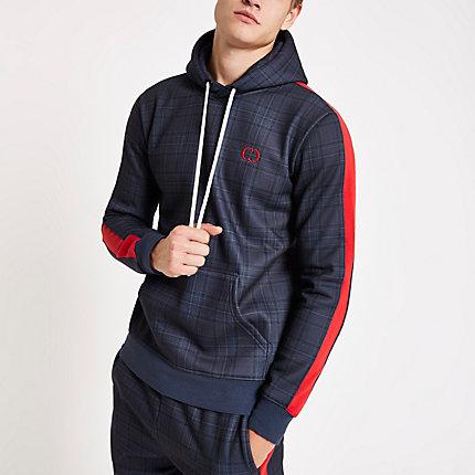 Mens Criminal Damage Tartan Check Hoodie